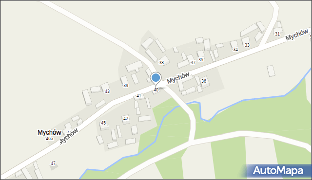 Mychów, Mychów, 40, mapa Mychów