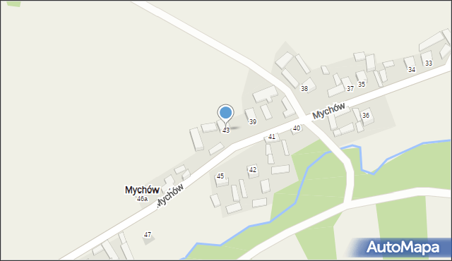 Mychów, Mychów, 43, mapa Mychów
