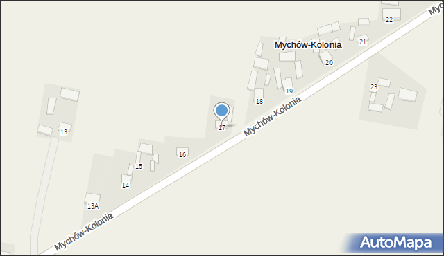 Mychów-Kolonia, Mychów-Kolonia, 17, mapa Mychów-Kolonia