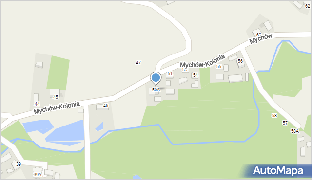 Mychów-Kolonia, Mychów-Kolonia, 50A, mapa Mychów-Kolonia
