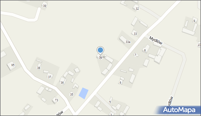 Mydłów, Mydłów, 34, mapa Mydłów
