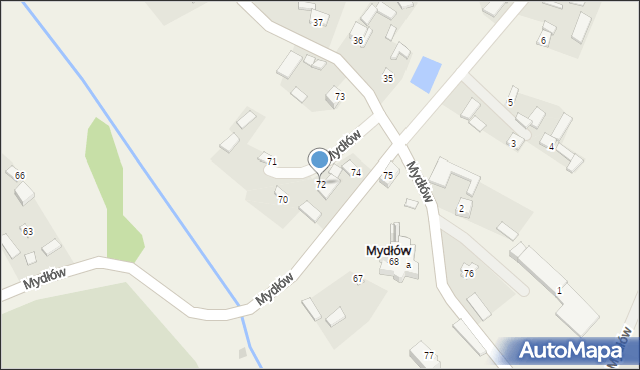 Mydłów, Mydłów, 72, mapa Mydłów