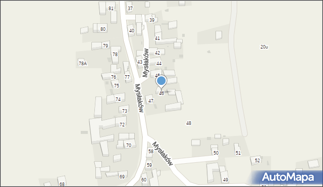 Mysłaków, Mysłaków, 46, mapa Mysłaków