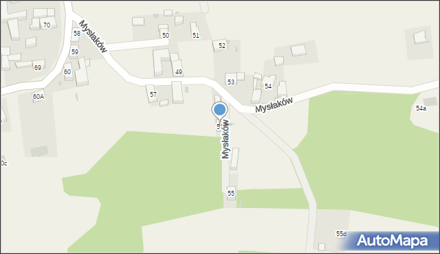 Mysłaków, Mysłaków, 56, mapa Mysłaków