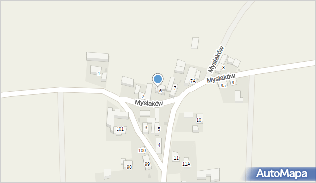 Mysłaków, Mysłaków, 6a, mapa Mysłaków