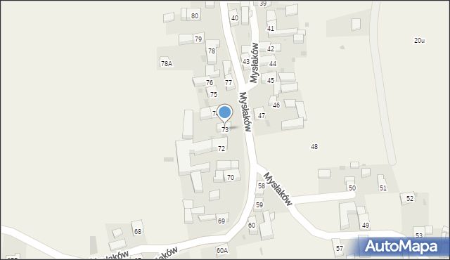 Mysłaków, Mysłaków, 73, mapa Mysłaków