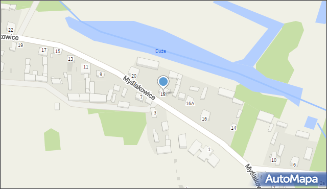 Myślakowice, Myślakowice, 18, mapa Myślakowice