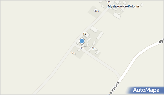 Myślakowice, Myślakowice, 54, mapa Myślakowice
