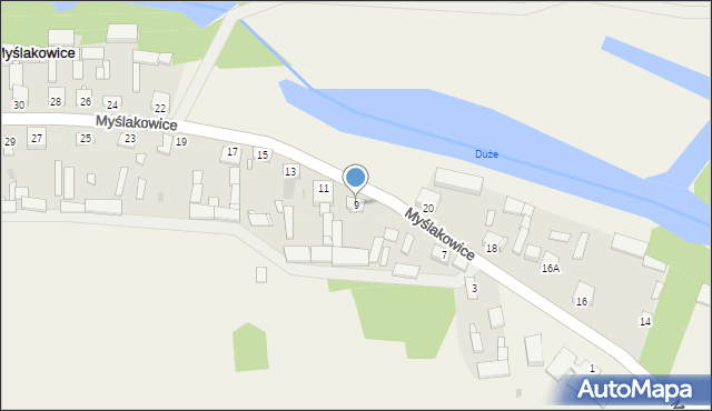 Myślakowice, Myślakowice, 9, mapa Myślakowice