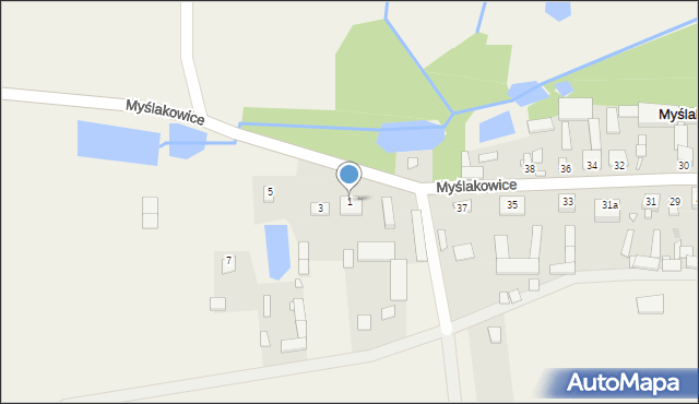 Myślakowice-Kolonia, Myślakowice-Kolonia, 1, mapa Myślakowice-Kolonia