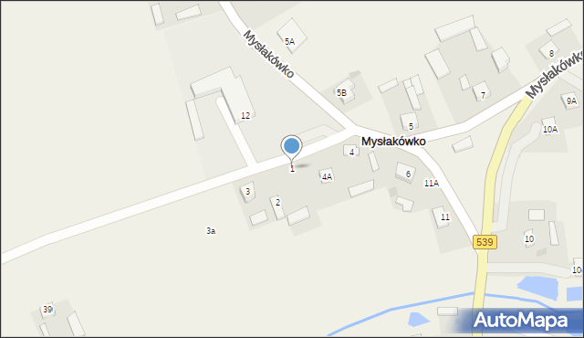 Mysłakówko, Mysłakówko, 1, mapa Mysłakówko
