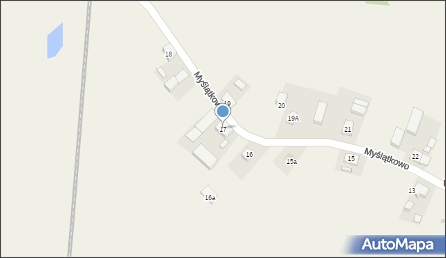 Myślątkowo, Myślątkowo, 17, mapa Myślątkowo