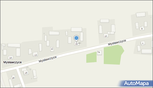Mysławczyce, Mysławczyce, 11, mapa Mysławczyce
