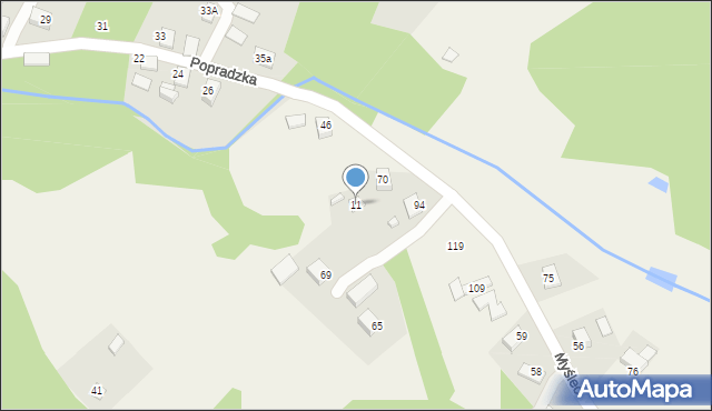 Myślec, Myślec, 11, mapa Myślec