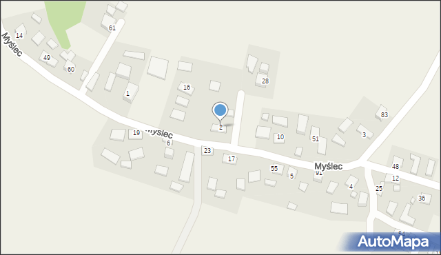 Myślec, Myślec, 2, mapa Myślec
