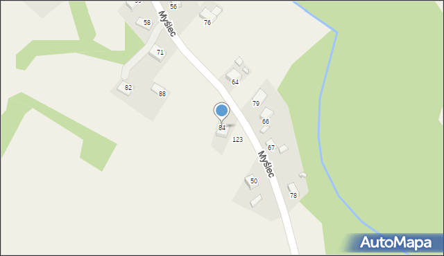 Myślec, Myślec, 84, mapa Myślec