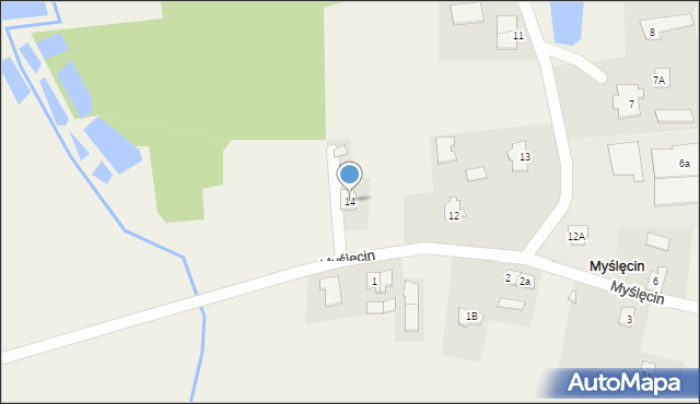 Myślęcin, Myślęcin, 14, mapa Myślęcin