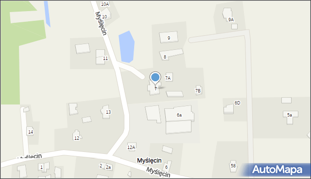 Myślęcin, Myślęcin, 7, mapa Myślęcin