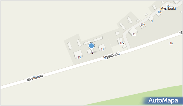 Myśliborki, Myśliborki, 14, mapa Myśliborki