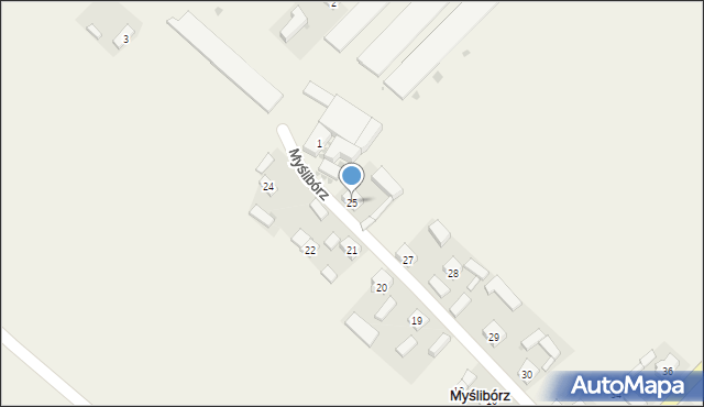Myślibórz, Myślibórz, 25, mapa Myślibórz