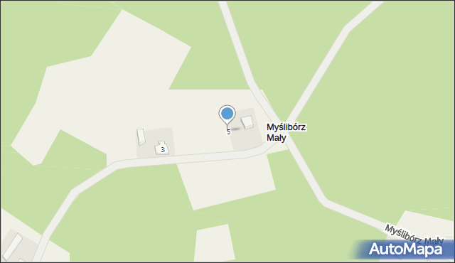 Myślibórz Mały, Myślibórz Mały, 5, mapa Myślibórz Mały