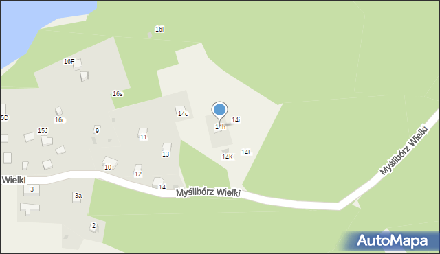 Myślibórz Wielki, Myślibórz Wielki, 14h, mapa Myślibórz Wielki