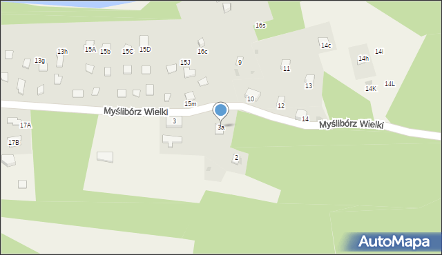 Myślibórz Wielki, Myślibórz Wielki, 3a, mapa Myślibórz Wielki