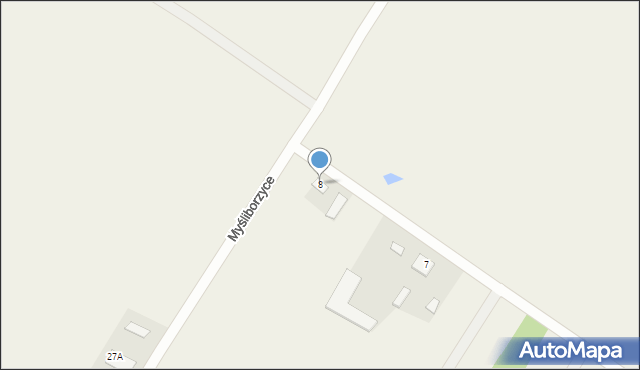 Myśliborzyce, Myśliborzyce, 8, mapa Myśliborzyce