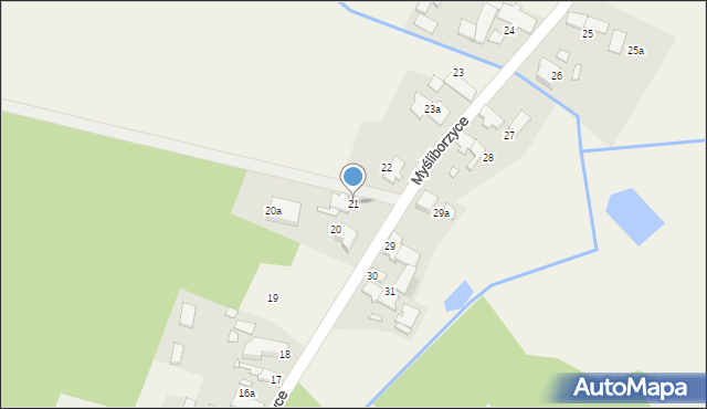 Myśliborzyce, Myśliborzyce, 21, mapa Myśliborzyce