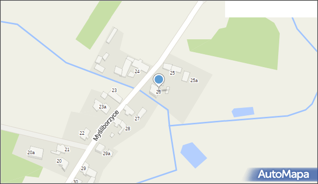 Myśliborzyce, Myśliborzyce, 26, mapa Myśliborzyce