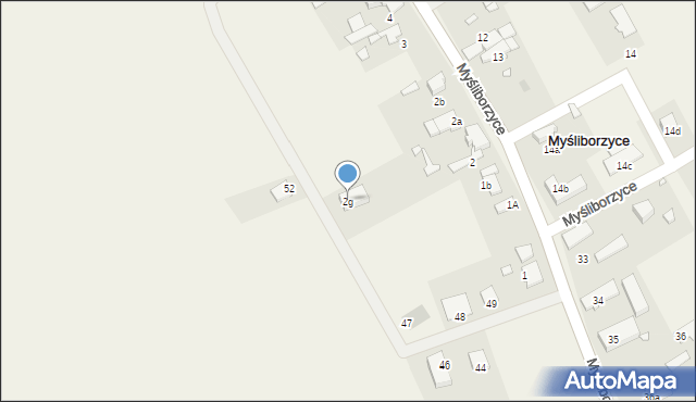 Myśliborzyce, Myśliborzyce, 2g, mapa Myśliborzyce