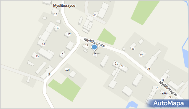 Myśliborzyce, Myśliborzyce, 20, mapa Myśliborzyce