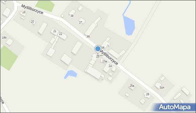 Myśliborzyce, Myśliborzyce, 23, mapa Myśliborzyce
