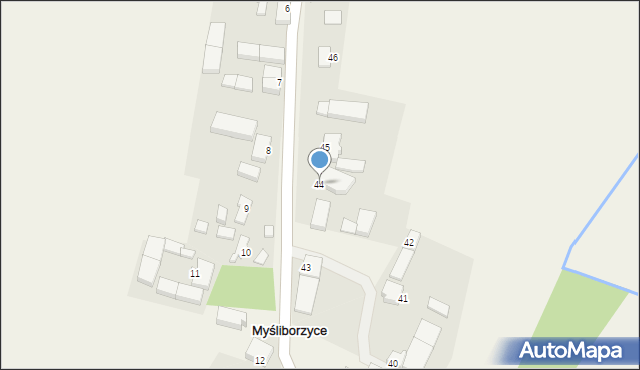 Myśliborzyce, Myśliborzyce, 44, mapa Myśliborzyce