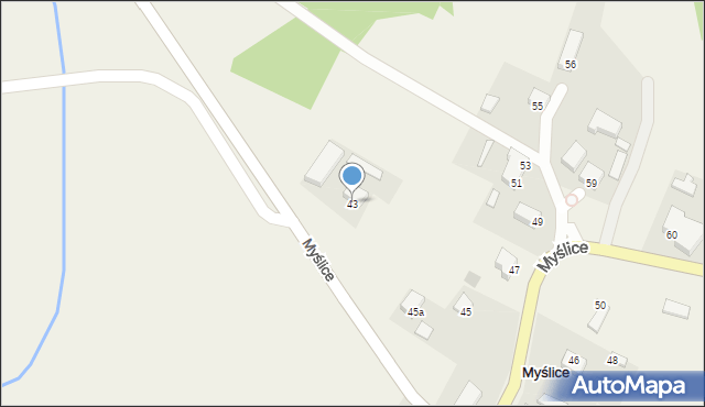 Myślice, Myślice, 43, mapa Myślice