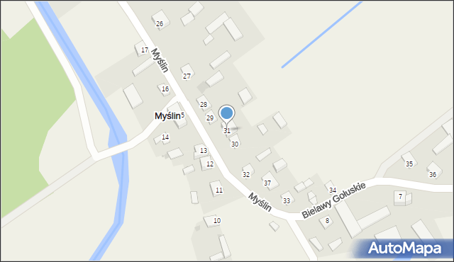 Myślin, Myślin, 31, mapa Myślin