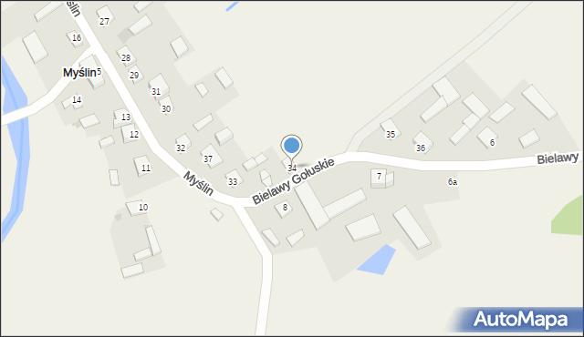 Myślin, Myślin, 34, mapa Myślin