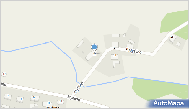 Myślino, Myślino, 12, mapa Myślino