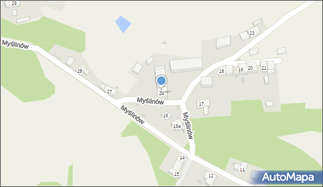 Myślinów, Myślinów, 24, mapa Myślinów