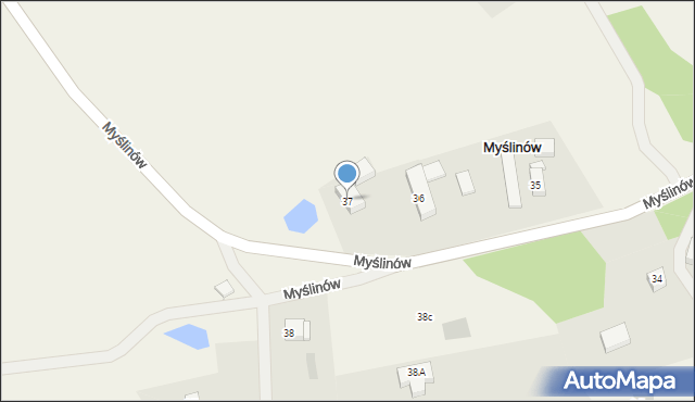 Myślinów, Myślinów, 37, mapa Myślinów