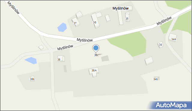 Myślinów, Myślinów, 38c, mapa Myślinów