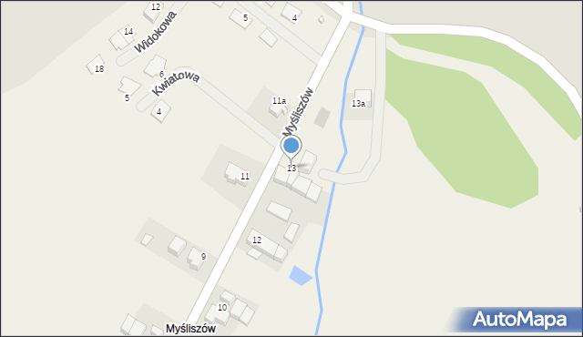 Myśliszów, Myśliszów, 13, mapa Myśliszów