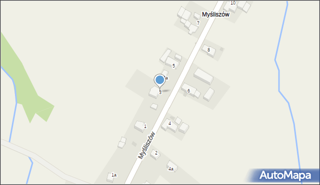 Myśliszów, Myśliszów, 3, mapa Myśliszów