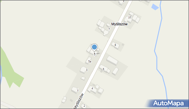 Myśliszów, Myśliszów, 5, mapa Myśliszów