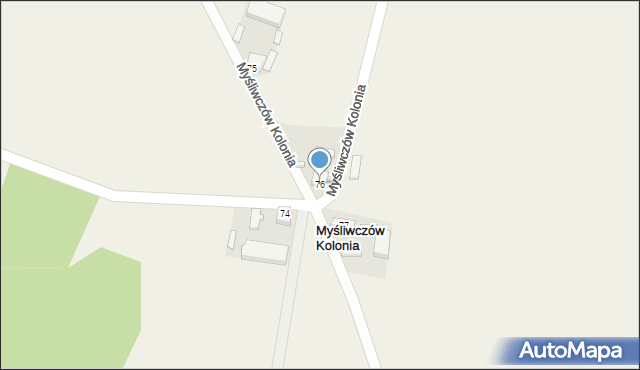 Myśliwczów Kolonia, Myśliwczów Kolonia, 76, mapa Myśliwczów Kolonia