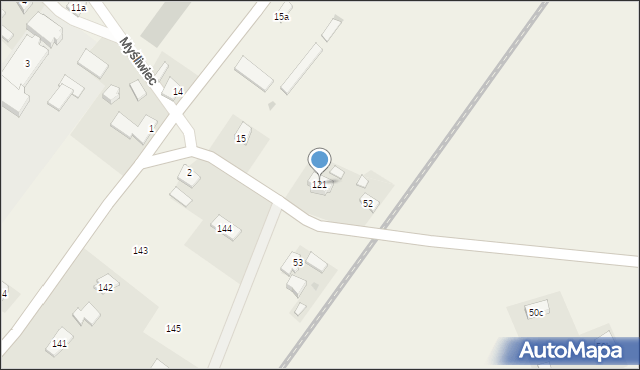 Myśliwiec, Myśliwiec, 121, mapa Myśliwiec