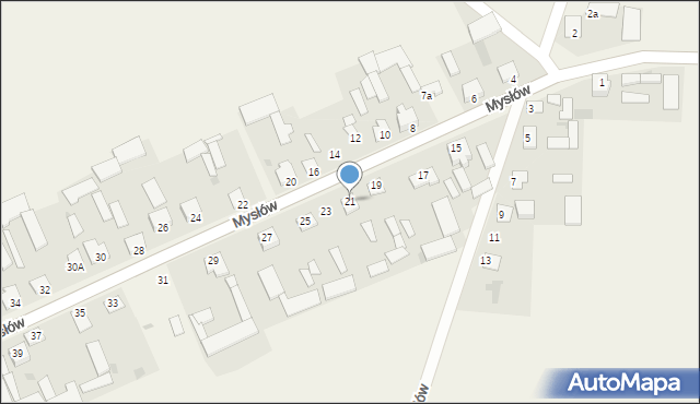 Mysłów, Mysłów, 21, mapa Mysłów