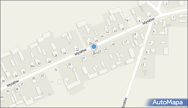Mysłów, Mysłów, 25, mapa Mysłów