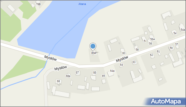 Mysłów, Mysłów, 60A, mapa Mysłów