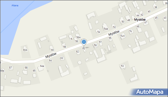 Mysłów, Mysłów, 61, mapa Mysłów